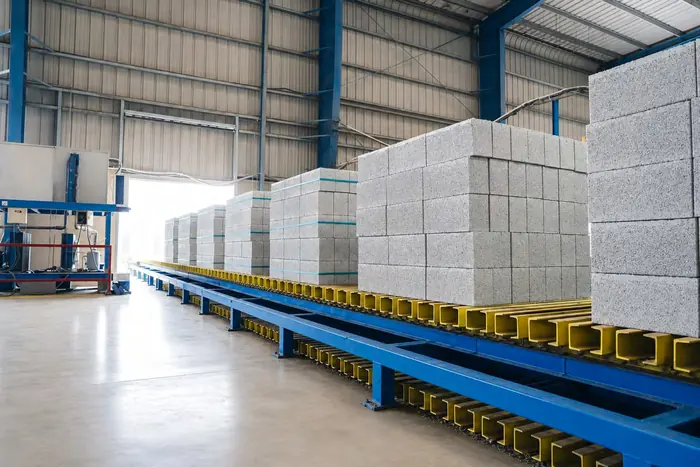 Thermal and insulated blocks stacked on the line